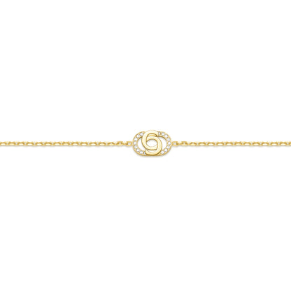CERRUTI  ELISA GP CRYSTALS DOUBLE C LOGO BRACELET