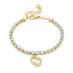 Cerruti Claudia GP Clear Tennis Double C Logo Bracelet