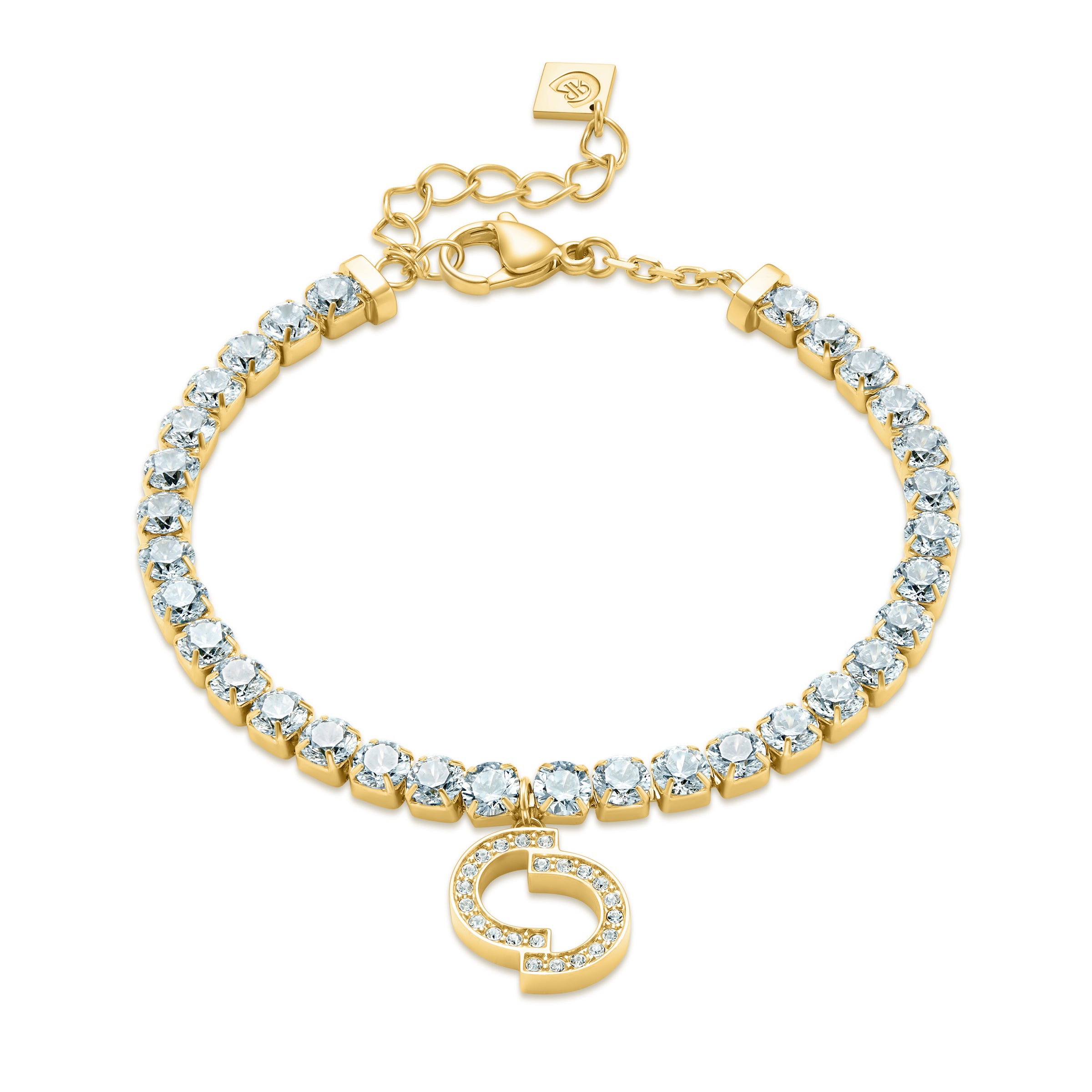 CERRUTI CLAUDIA GP CLEAR TENNIS DOUBLE C LOGO BRACELET