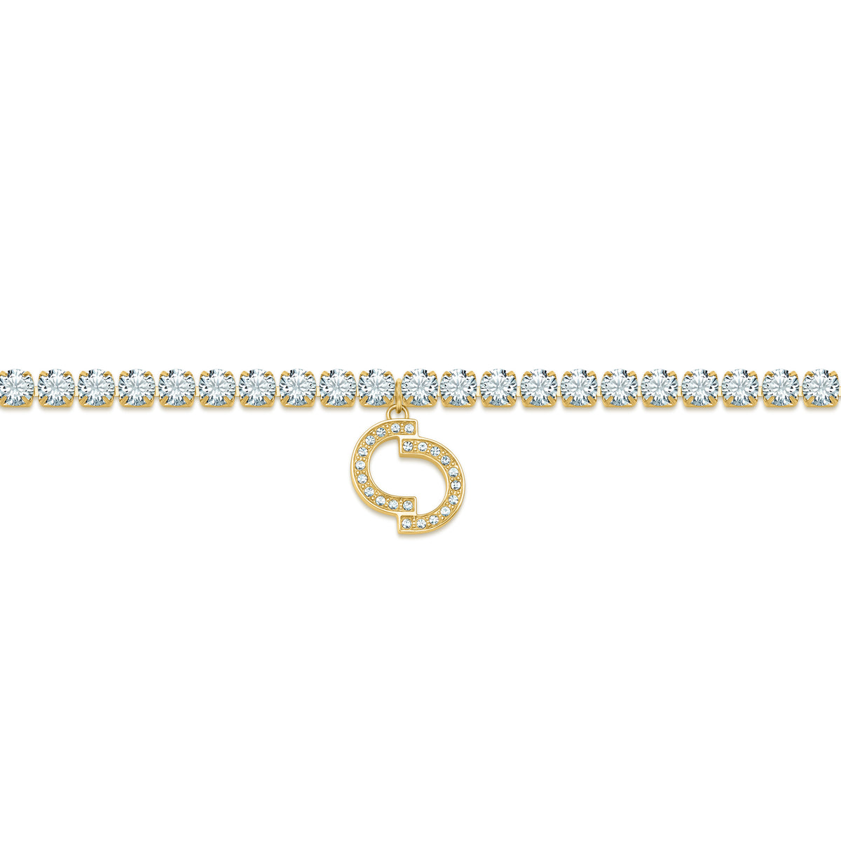 Cerruti Claudia GP Clear Tennis Double C Logo Bracelet Cerruti Claudia GP Clear Tennis Double C Logo Bracelet