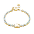 Cerruti Claudia GP Clear Tennis Double C Logo Bracelet