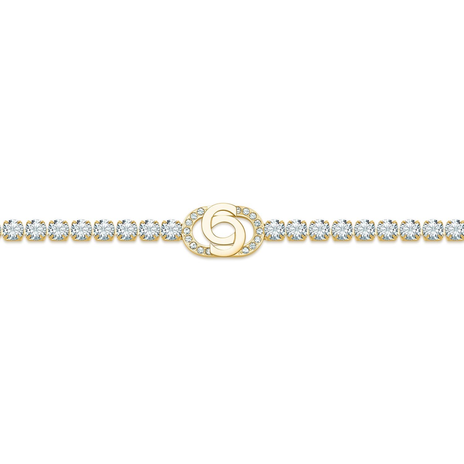Cerruti Claudia GP Clear Tennis Double C Logo Bracelet Cerruti Claudia GP Clear Tennis Double C Logo Bracelet