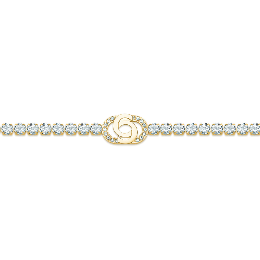 Cerruti Claudia GP Clear Tennis Double C Logo Bracelet
