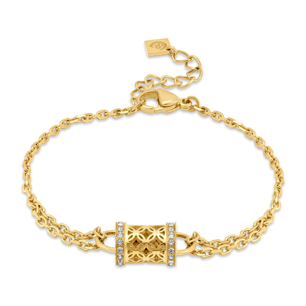 Cerruti Elettra Gold Plated Bracelet with Center Cut-Out Motif
