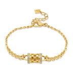 Cerruti Elettra Gold Plated Bracelet with Center Cut-Out Motif