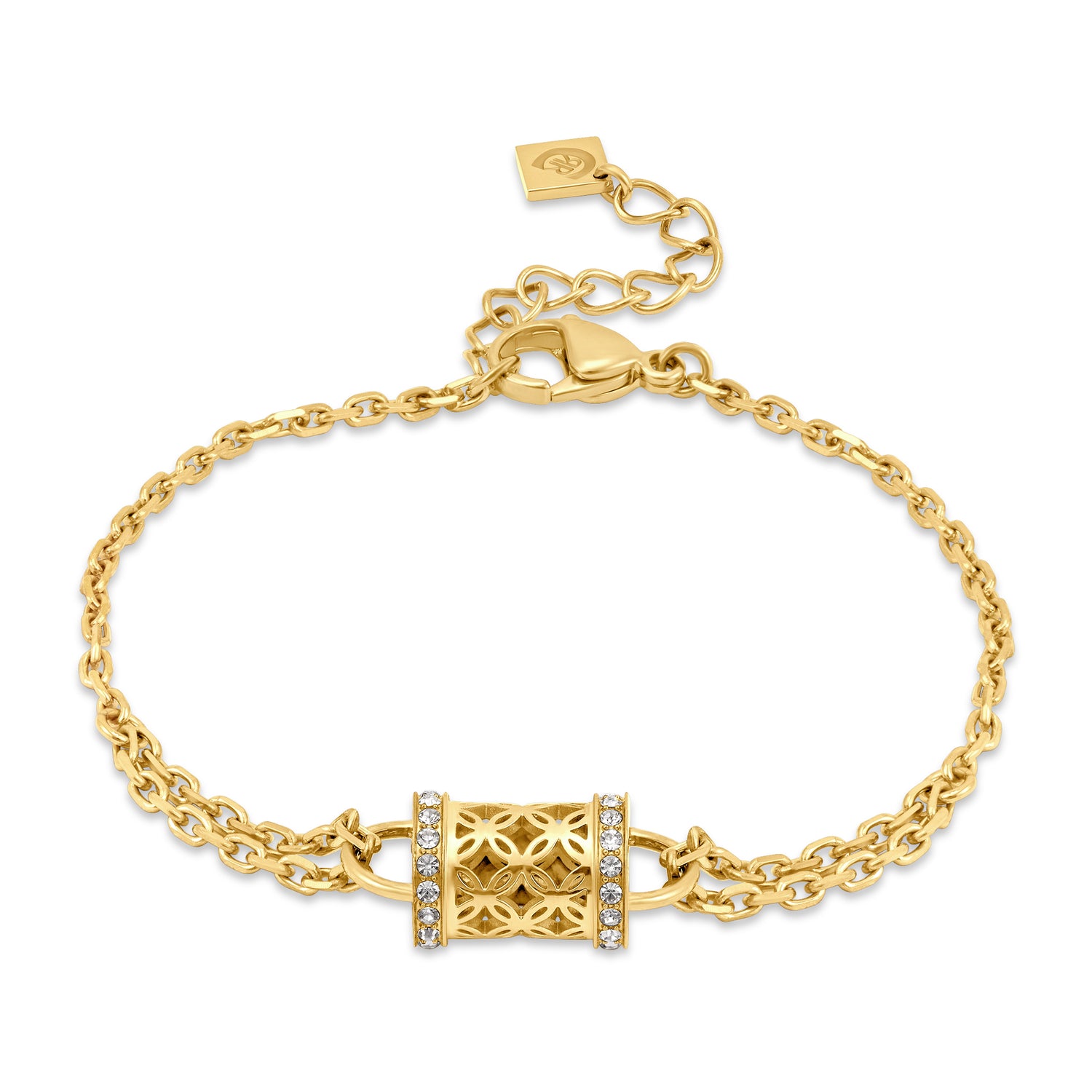 Cerruti Elettra Gold Plated Bracelet with Center Cut-Out Motif