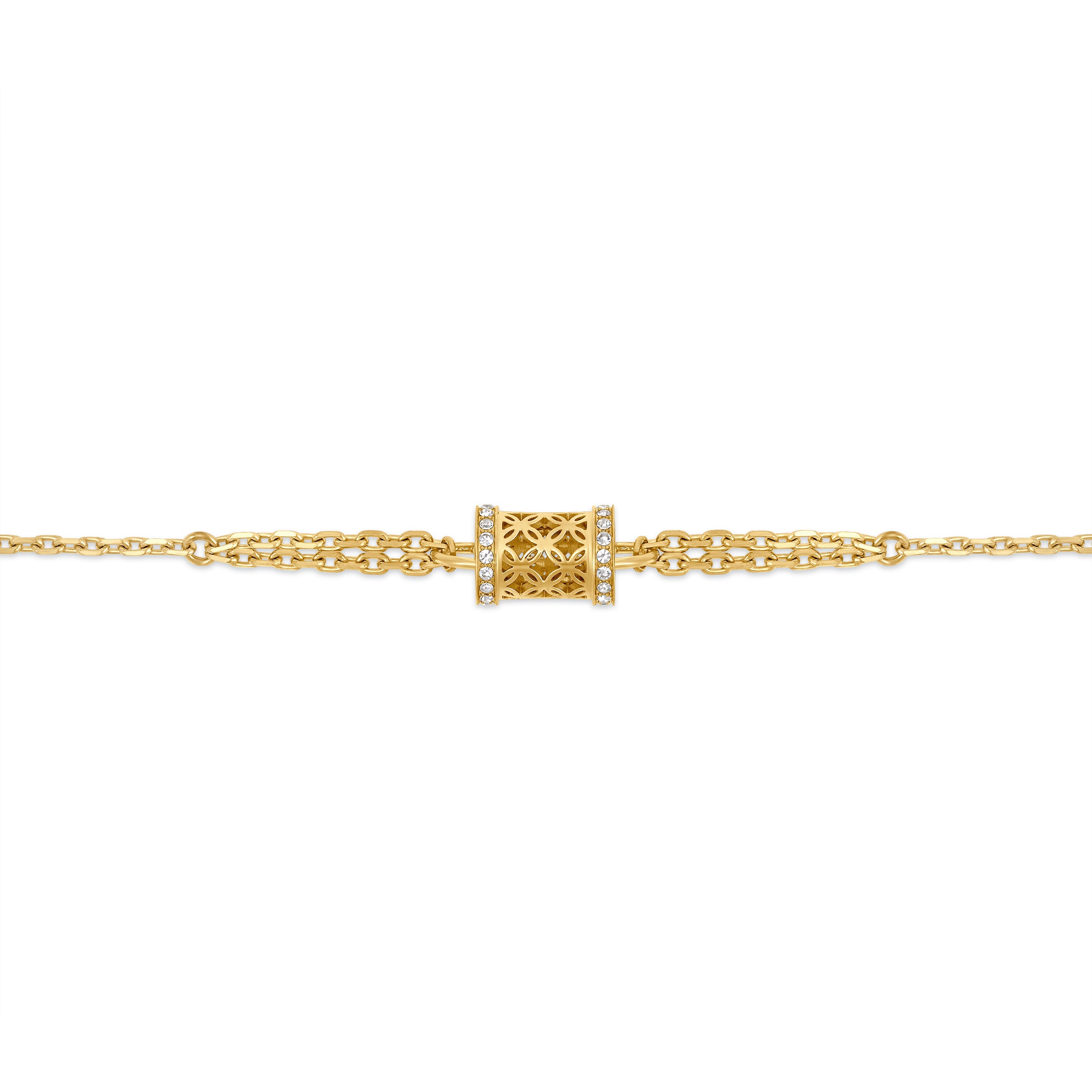 Cerruti Elettra Gold Plated Bracelet with Center Cut-Out Motif