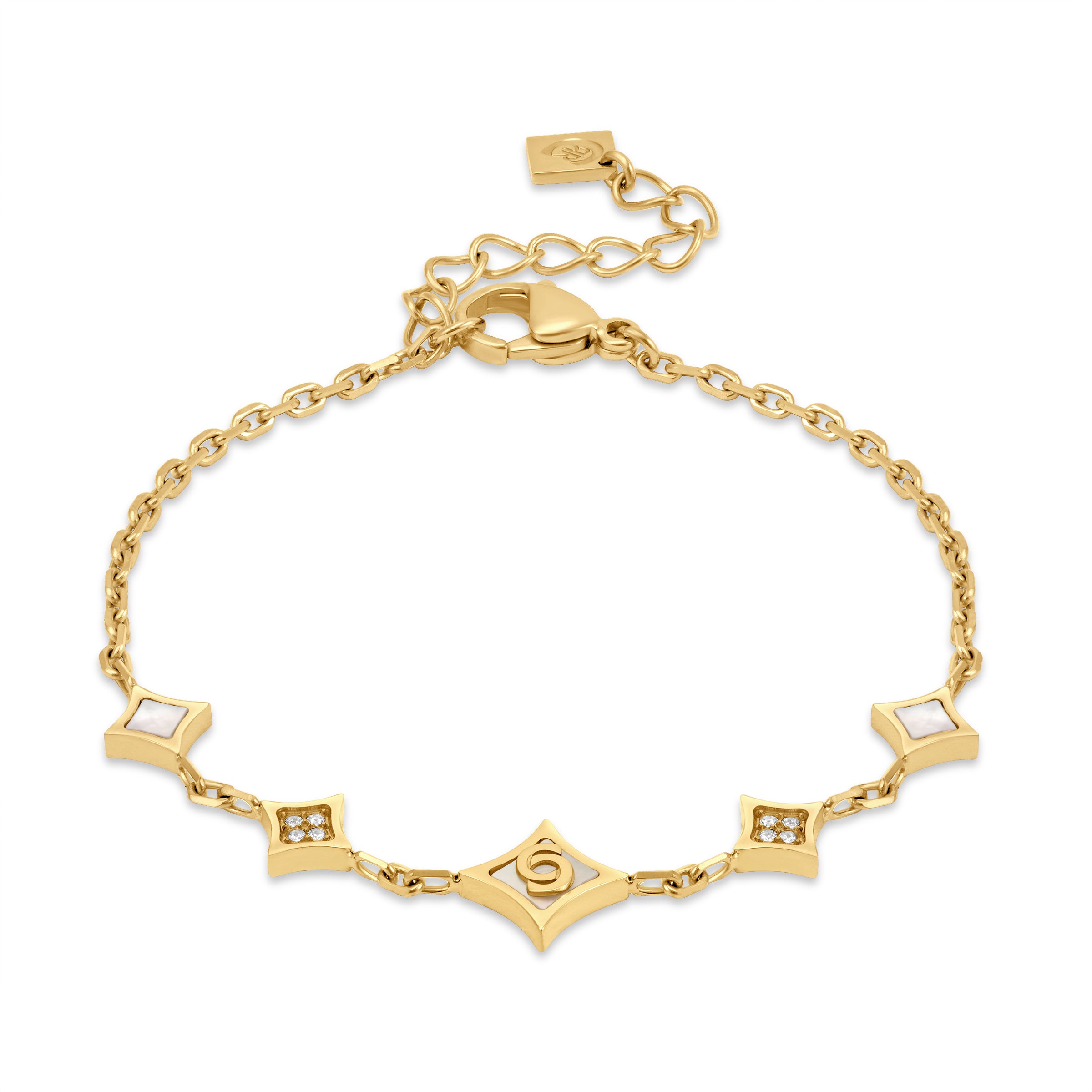 Cerruti Francesca Gold Plated Bracelet with Five Small Motifs