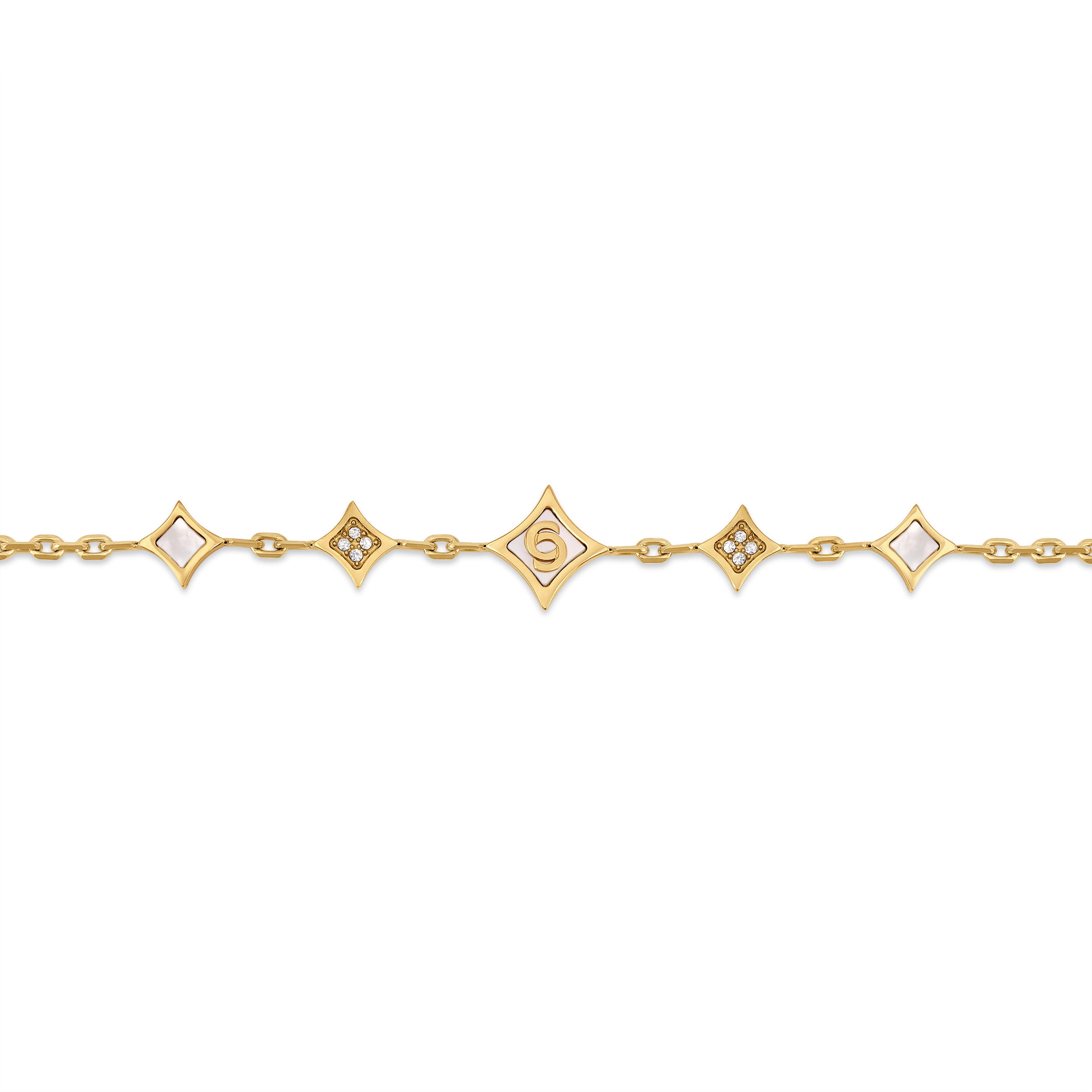 Cerruti Francesca Gold Plated Bracelet with Five Small Motifs