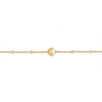 Cerruti Luciana Gold Plated Bracelet with Center Round Motif and White Stones