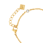 Cerruti Luciana Gold Plated Bracelet with Center Round Motif and White Stones