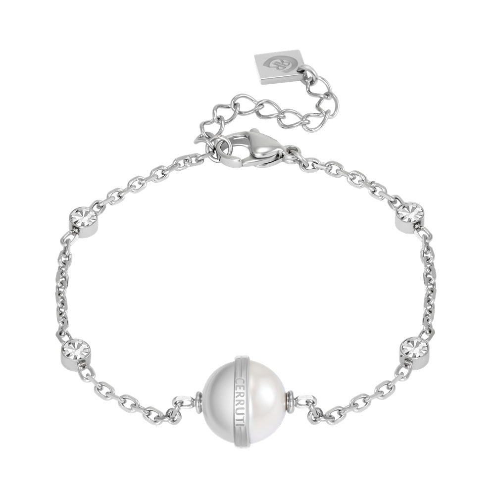 Cerruti Luciana Stainless Steel Bracelet with Center Round Motif