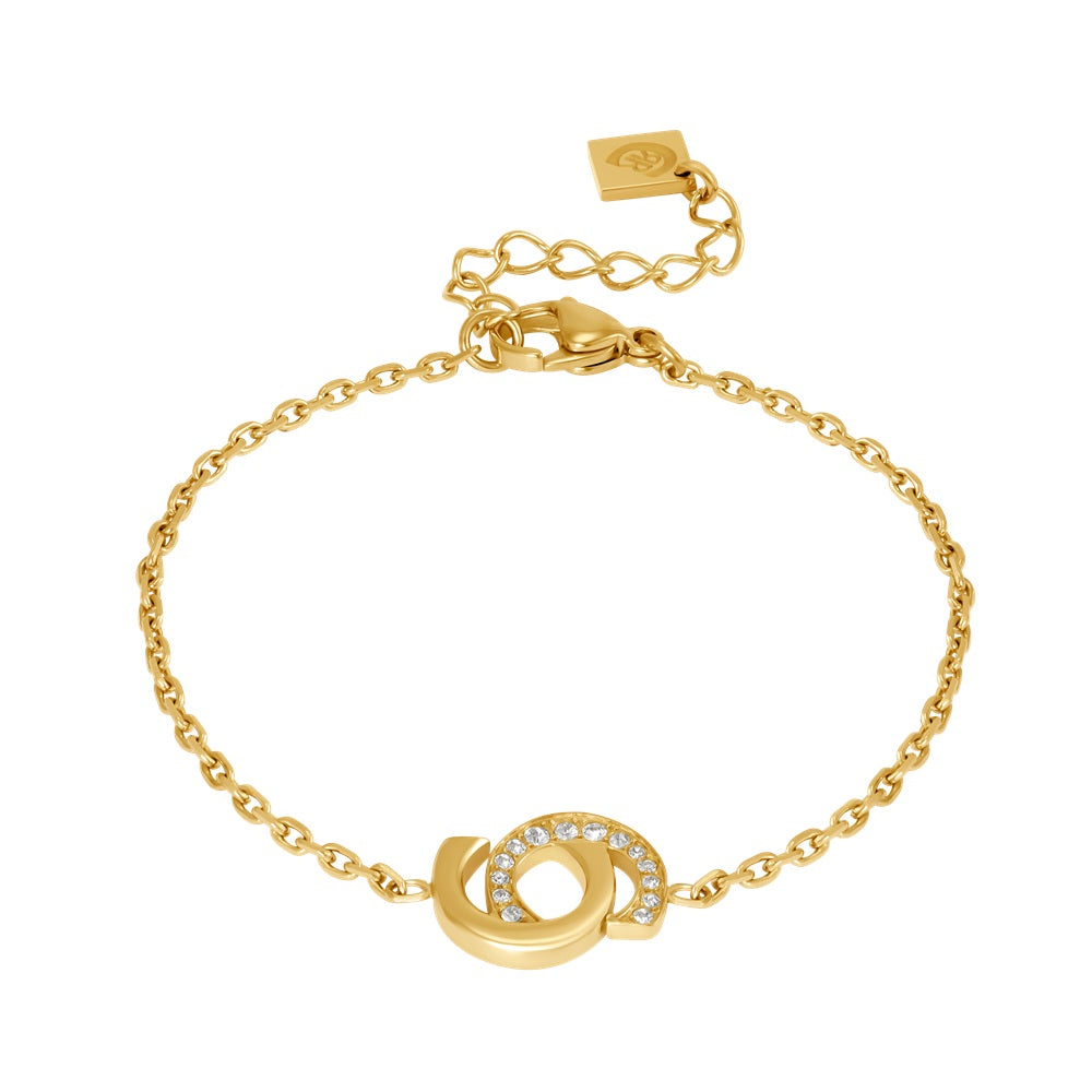 Cerruti Marina Gold Plated Bracelet with Double C Logo Motif
