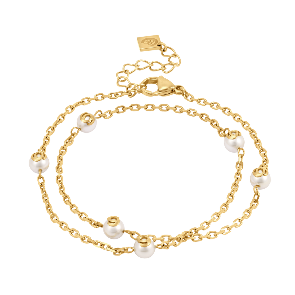 Cerruti Noemi Gold Plated Double Chain Bracelet