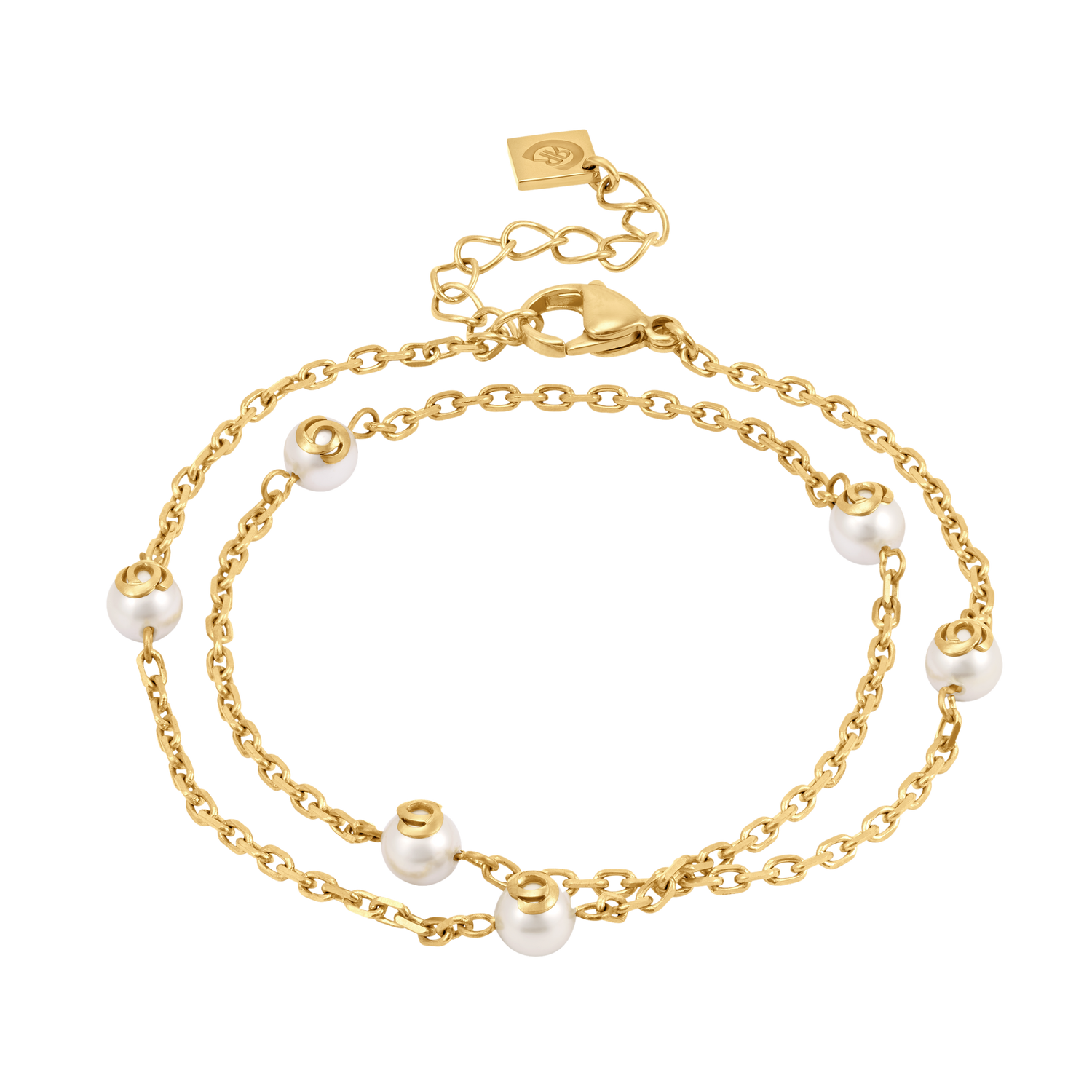 Cerruti Noemi Gold Plated Double Chain Bracelet