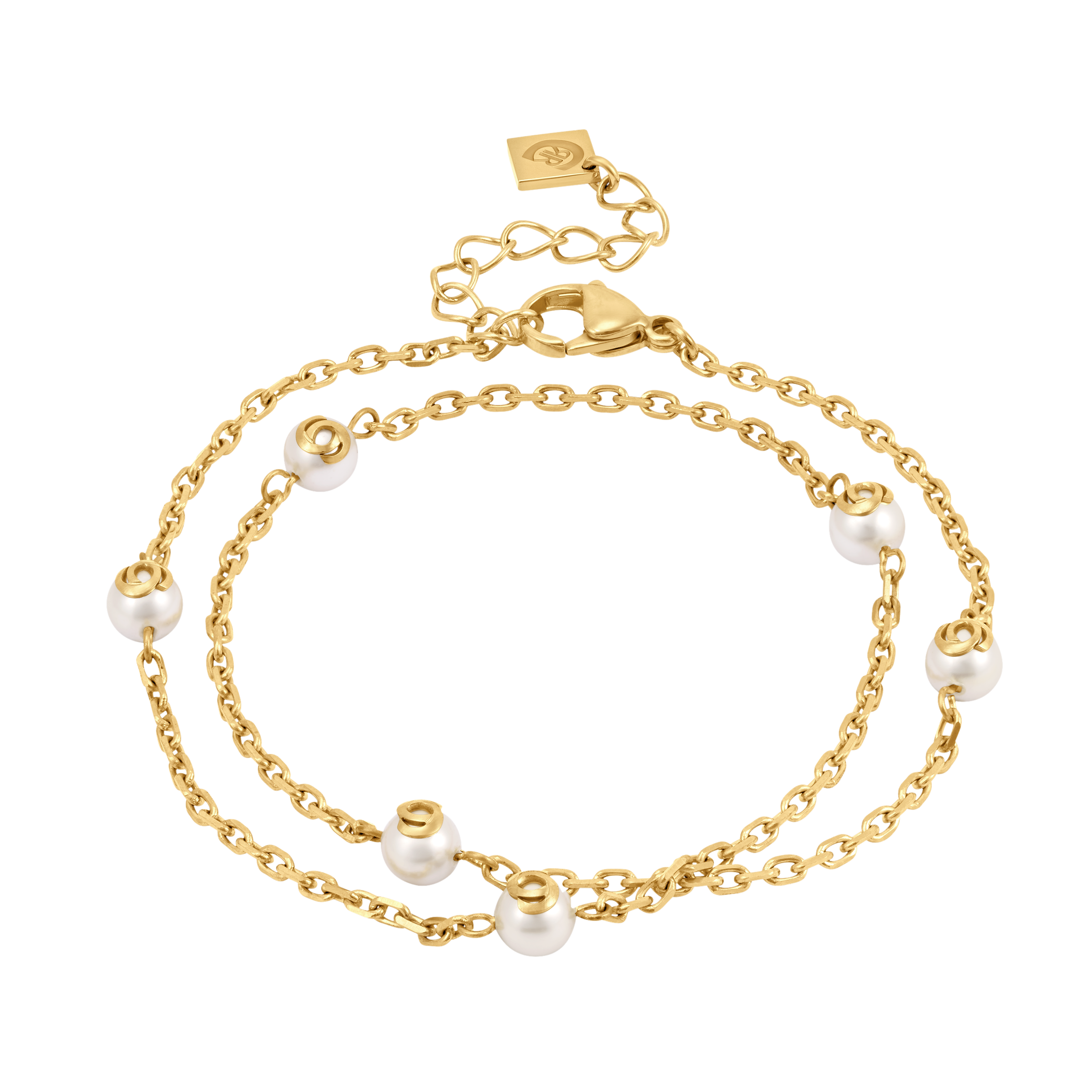 Cerruti Noemi Gold Plated Double Chain Bracelet