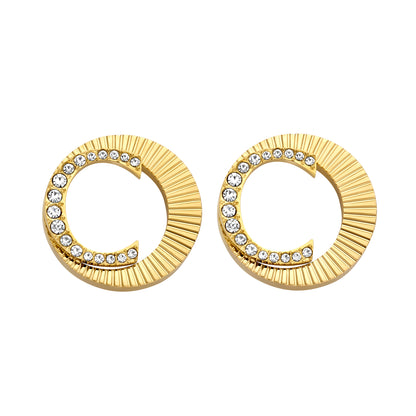CTT L CE PLEAT GP CRYSTALS CRYSTALS EARRINGS