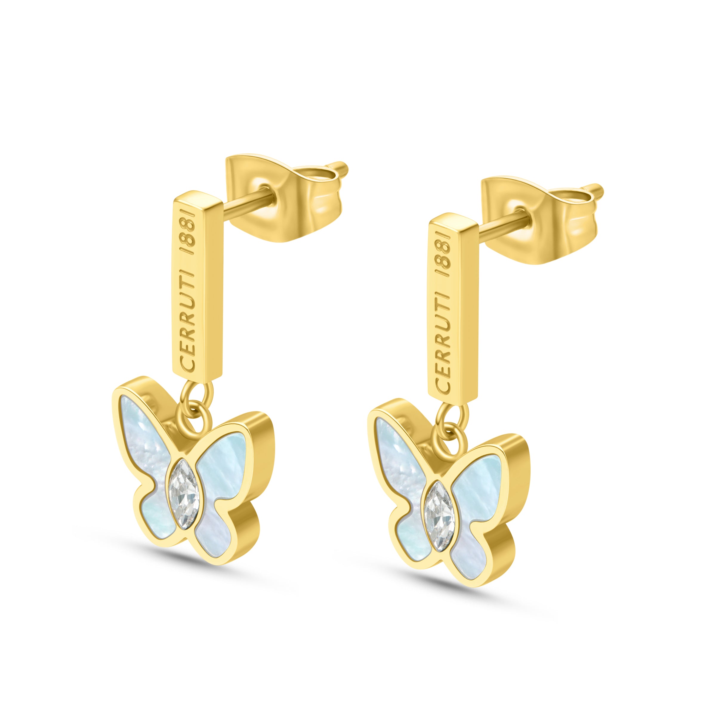 BLUE MOP CRYSTALS EARRINGS