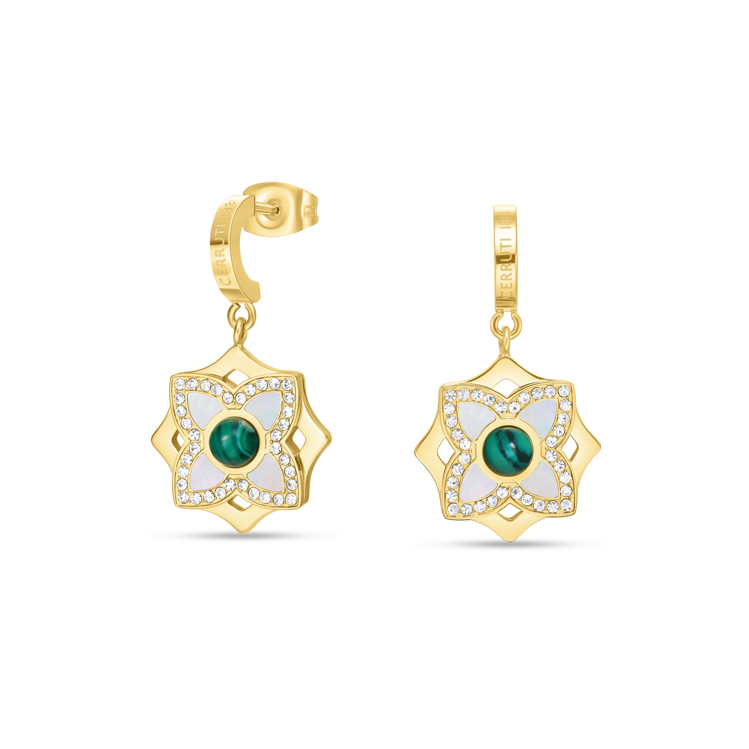 MALACHITE CRYSTALS EARRINGS