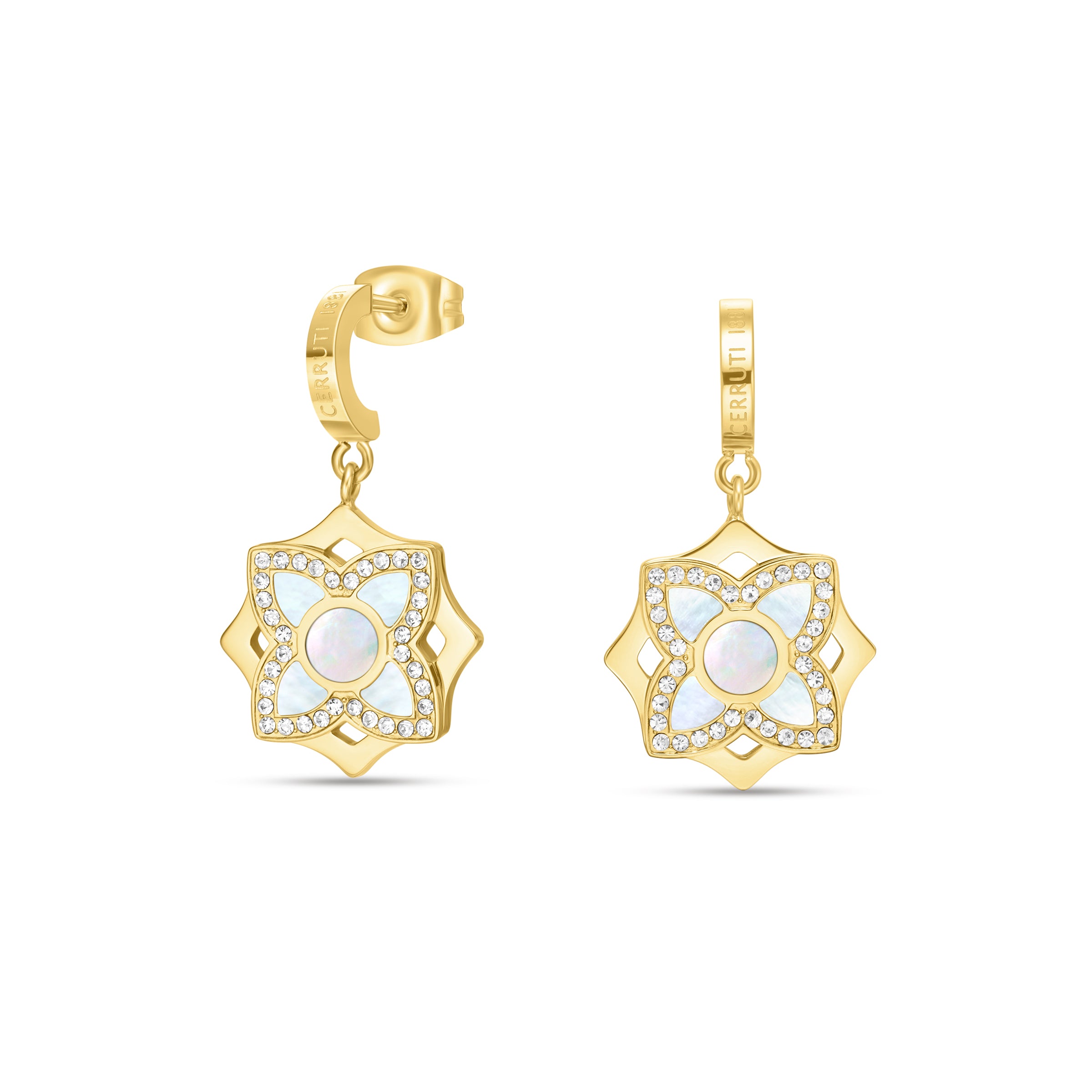 OTTAVIA GP MOP CRYSTALS EARRINGS