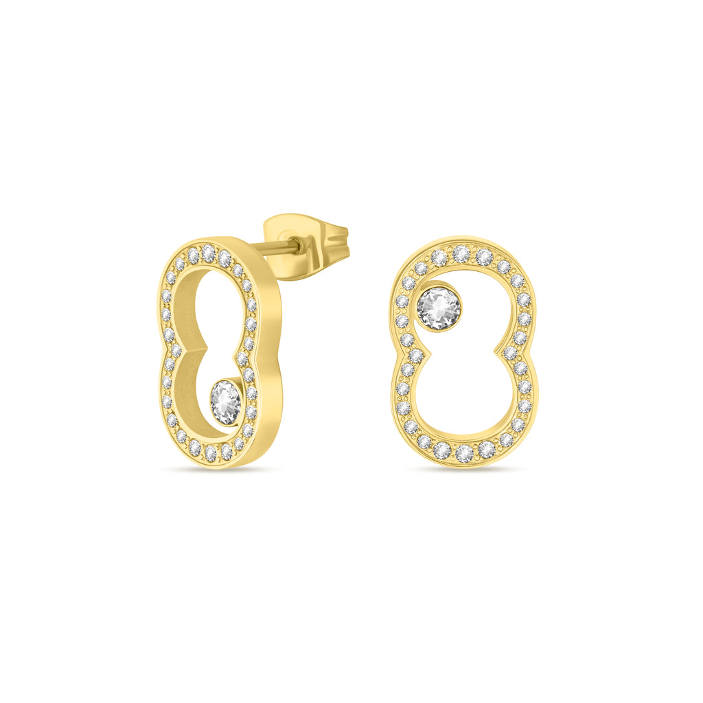 BIANCA GP CRYSTALS C LOGO EARRINGS