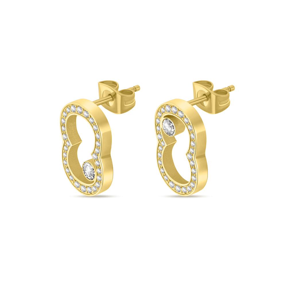 BIANCA GP CRYSTALS C LOGO EARRINGS