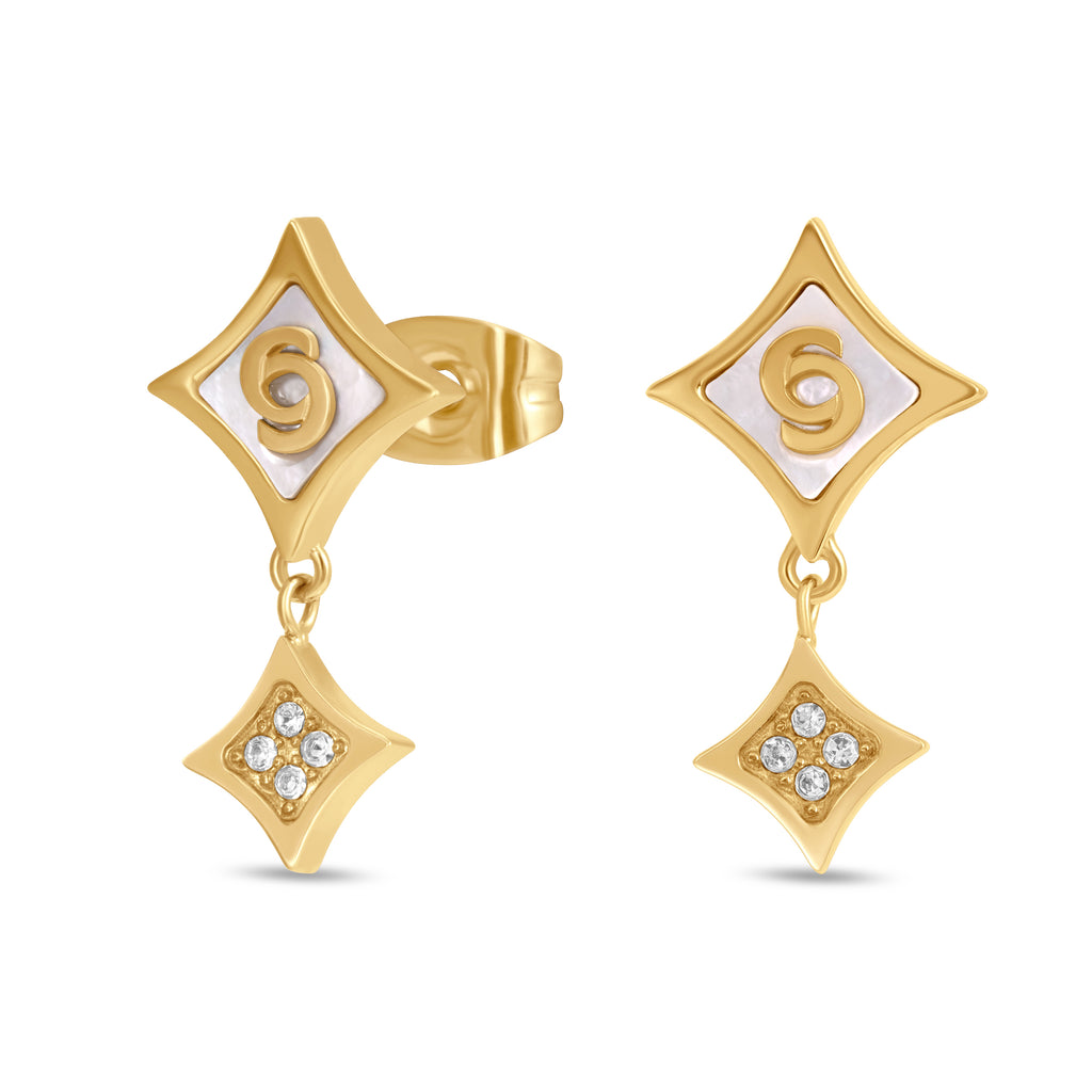 Cerruti Francesca Double C Logo Gold Plated Earrings