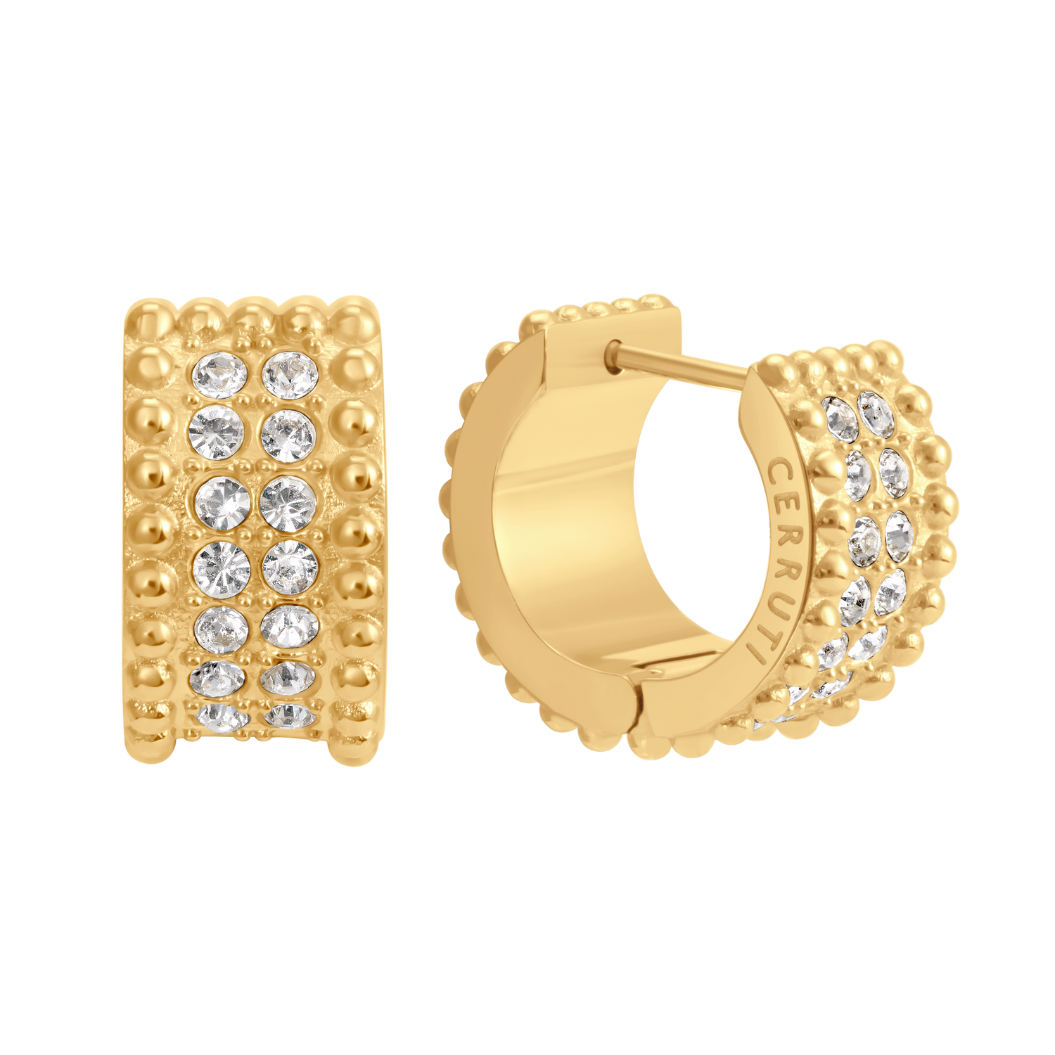 Cerruti Isadora Round Cutout Logo Motif Earring
