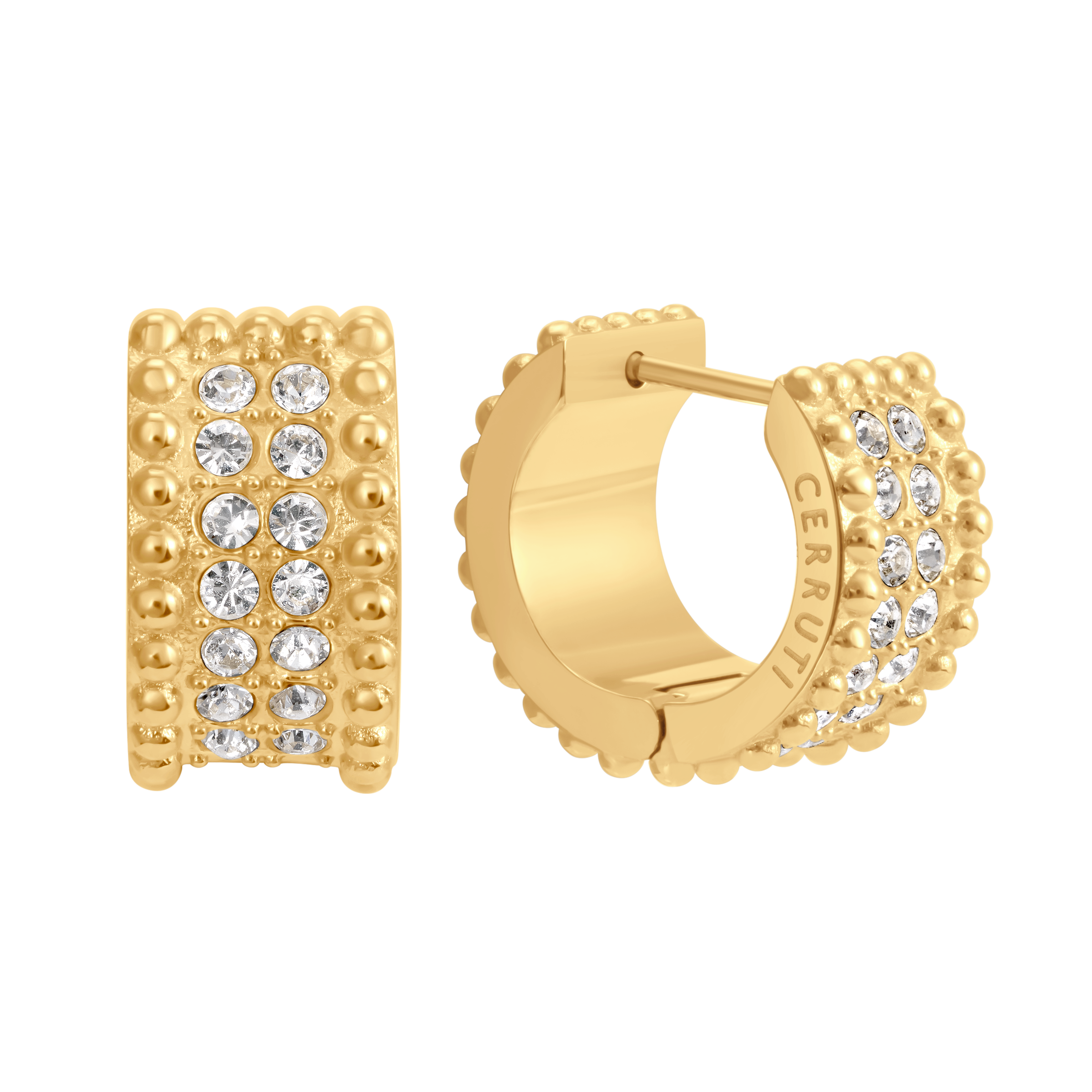 Cerruti Isadora Round Cutout Logo Motif Earring