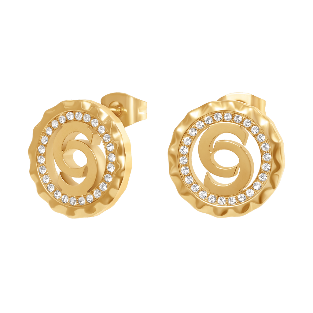 Cerruti Flora Round Cutout Logo Earring