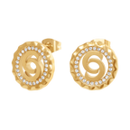 Cerruti Flora Round Cutout Logo Earring