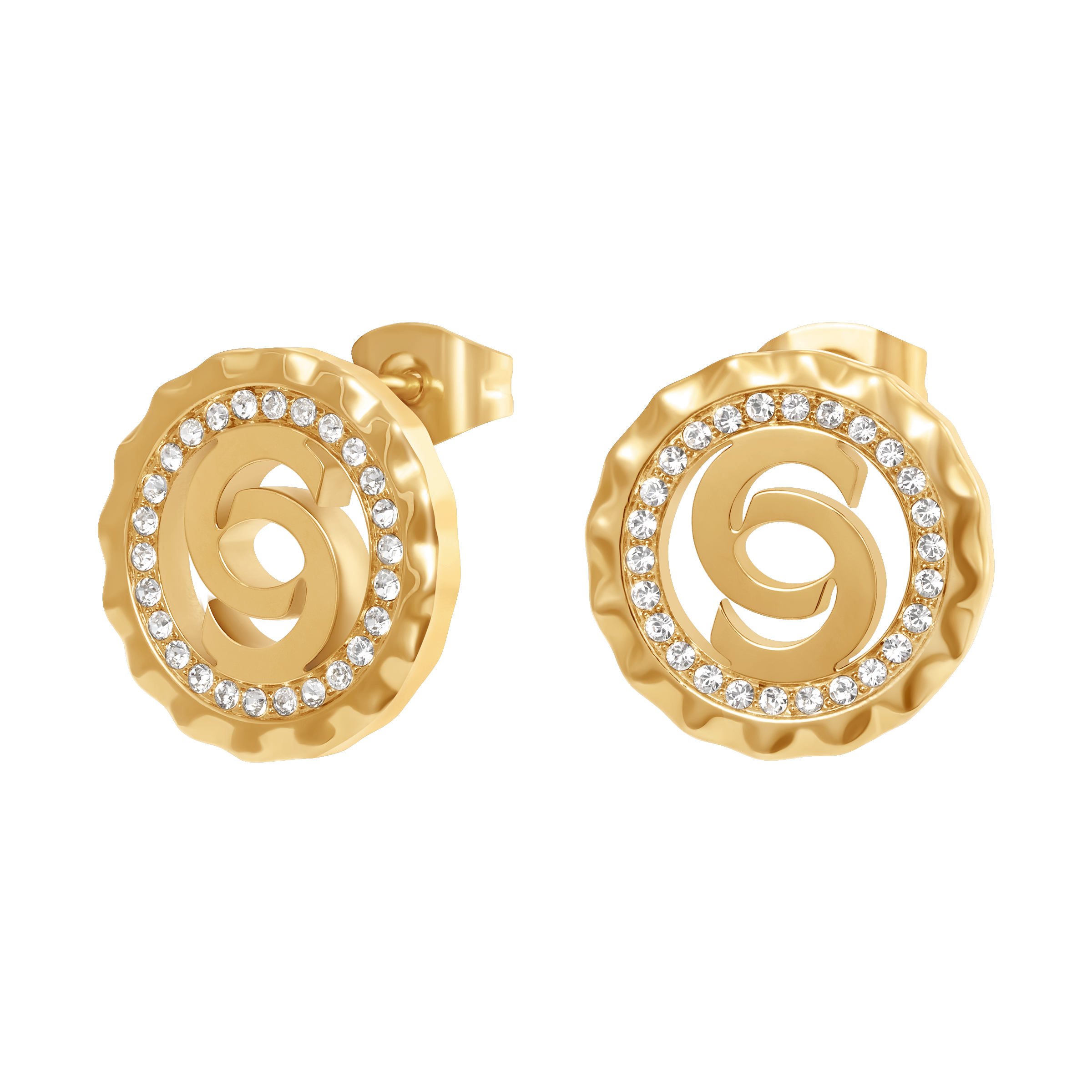 Cerruti Flora Round Cutout Logo Earring