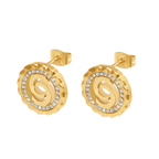 Cerruti Flora Round Cutout Logo Earring