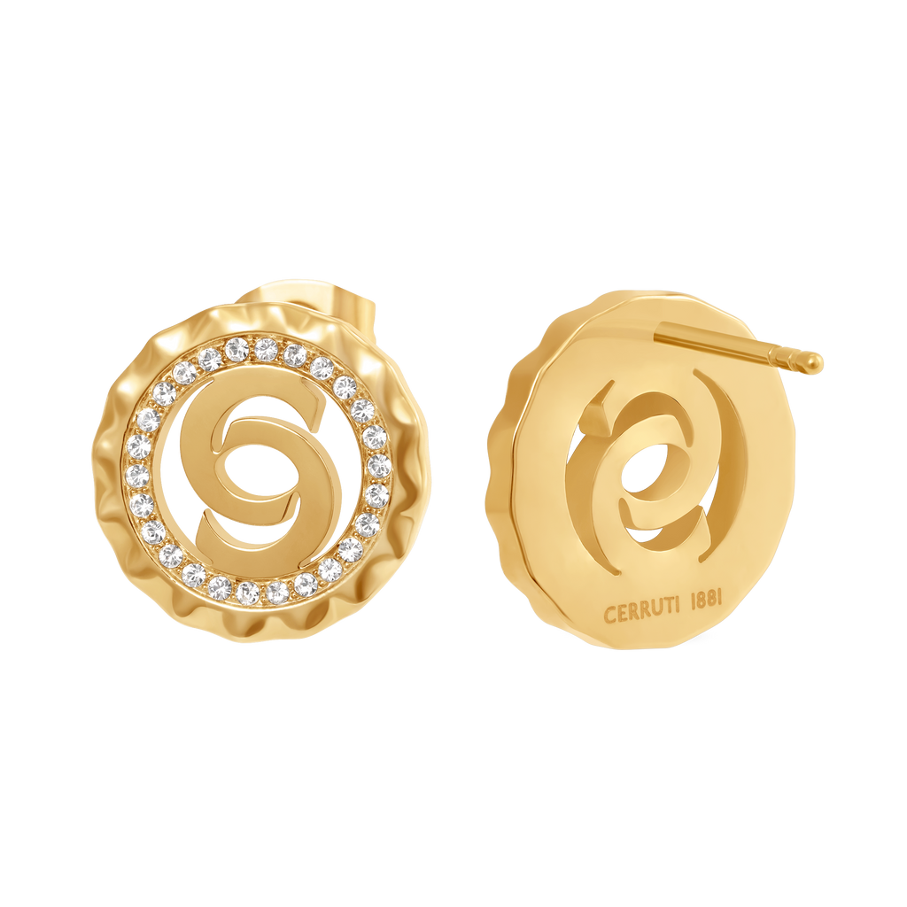 Cerruti Flora Round Cutout Logo Earring