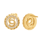 Cerruti Flora Round Cutout Logo Earring