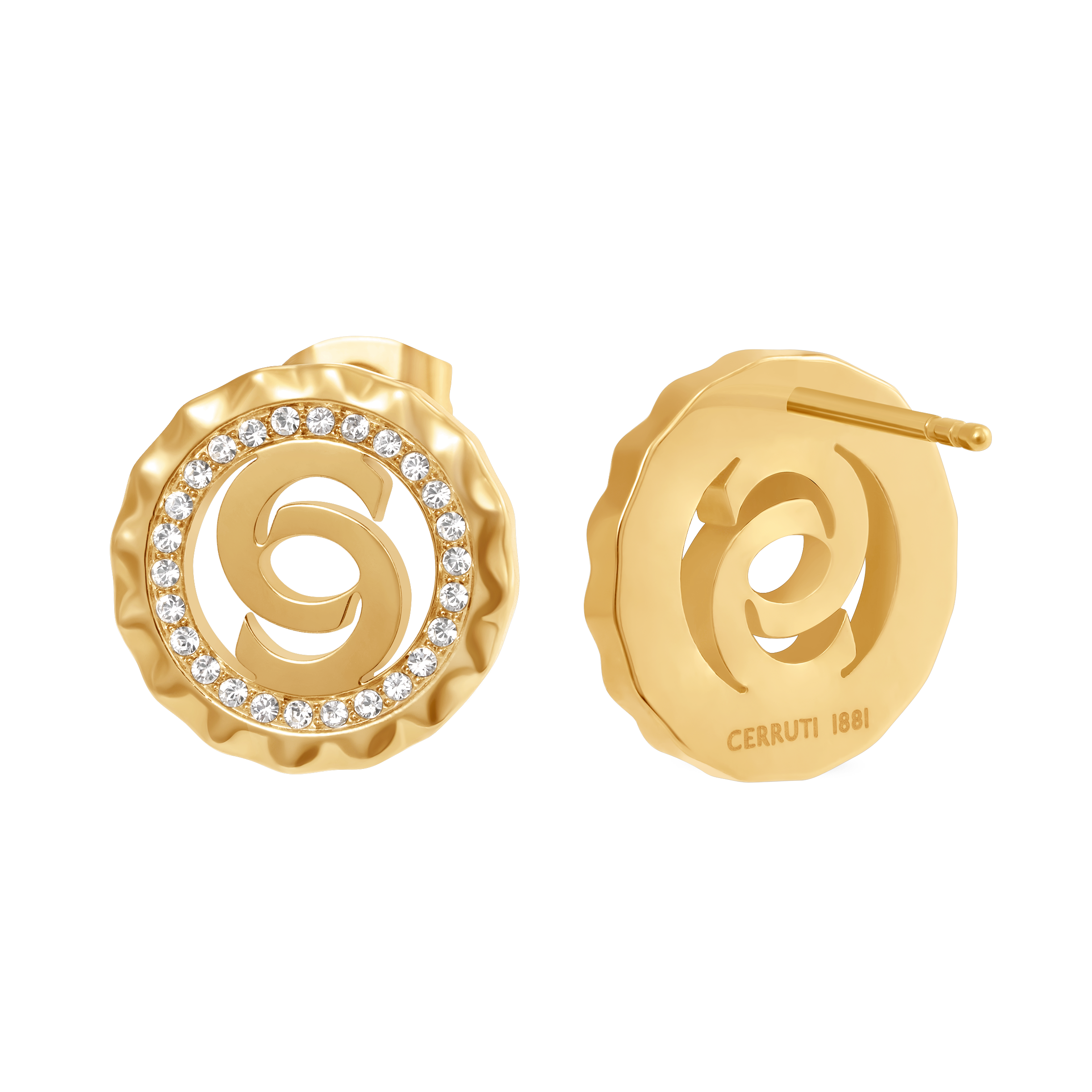 Cerruti Flora Round Cutout Logo Earring