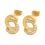 Cerruti Marina Double C Logo Gold Plated Earrings