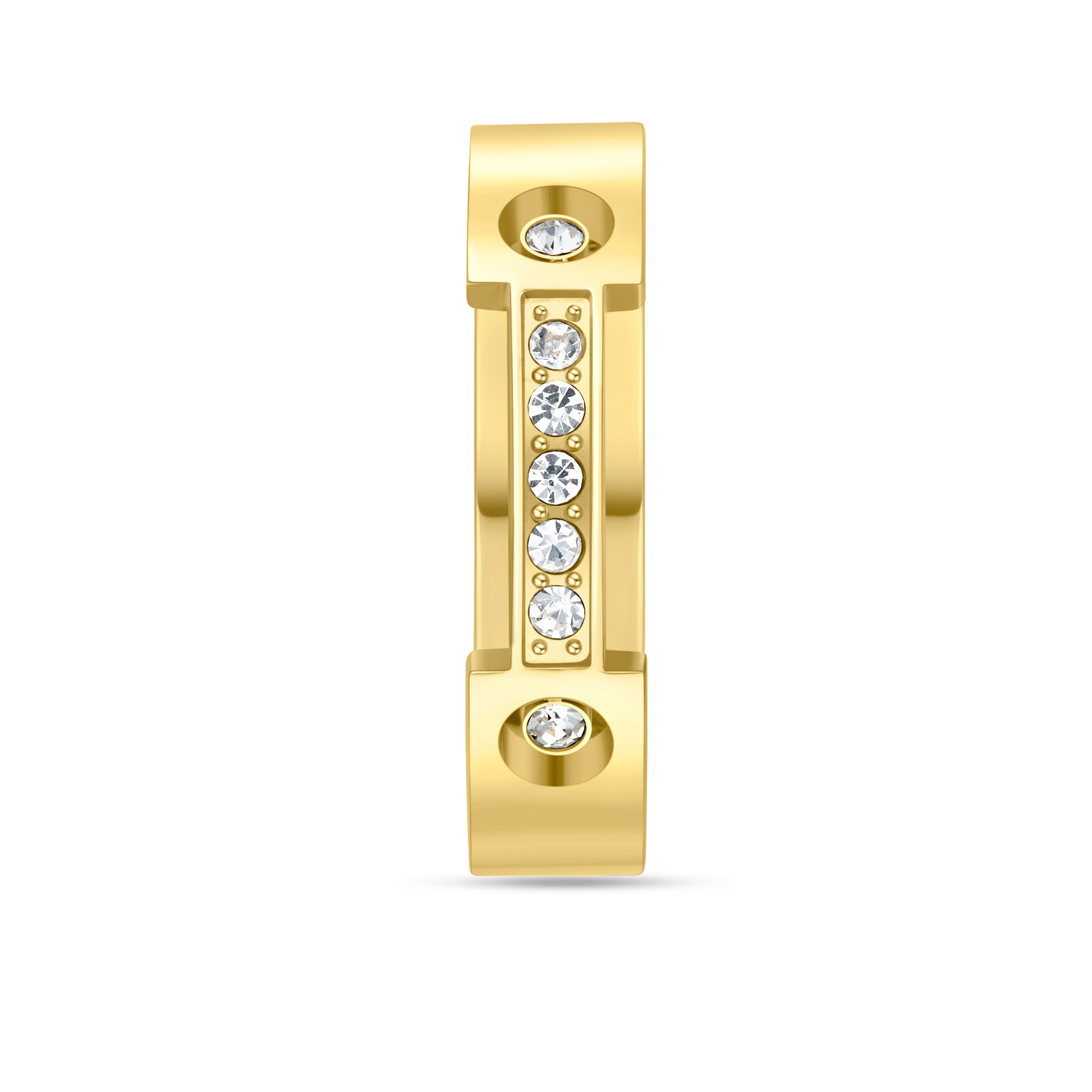 Cerruti 1881 Bridge Ladies Gold Plated Ring مع بلورات الحجم: 54
