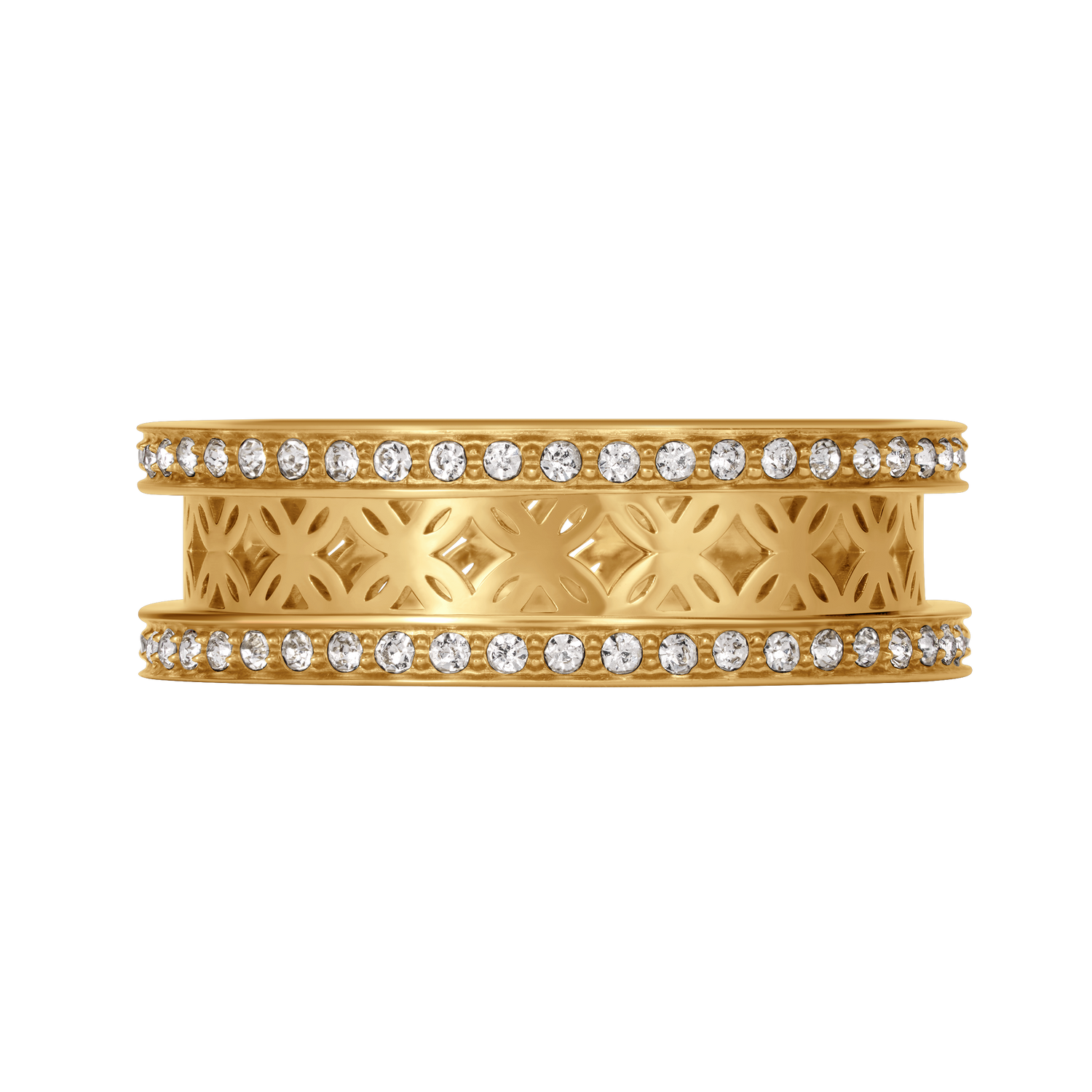Cerruti Elettra Gold Plated Cut-Out Pattern Ring – Size 54 Cerruti Elettra Gold Plated Cut-Out Pattern Ring – Size 54