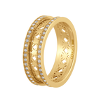 Cerruti Elettra Gold Plated Cut-Out Pattern Ring – Size 56