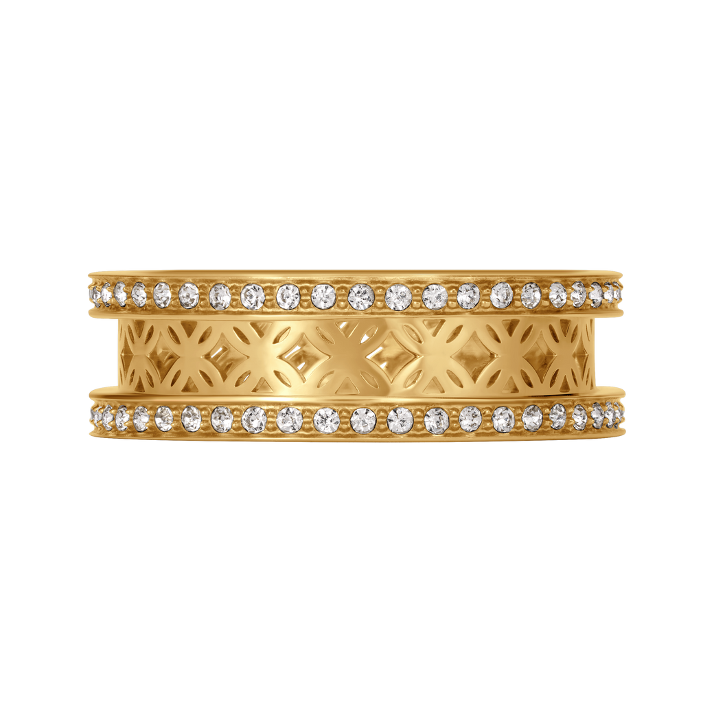 Cerruti Elettra Gold Plated Cut-Out Pattern Ring – Size 56