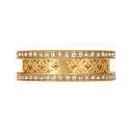 Cerruti Elettra Gold Plated Cut-Out Pattern Ring – Size 56