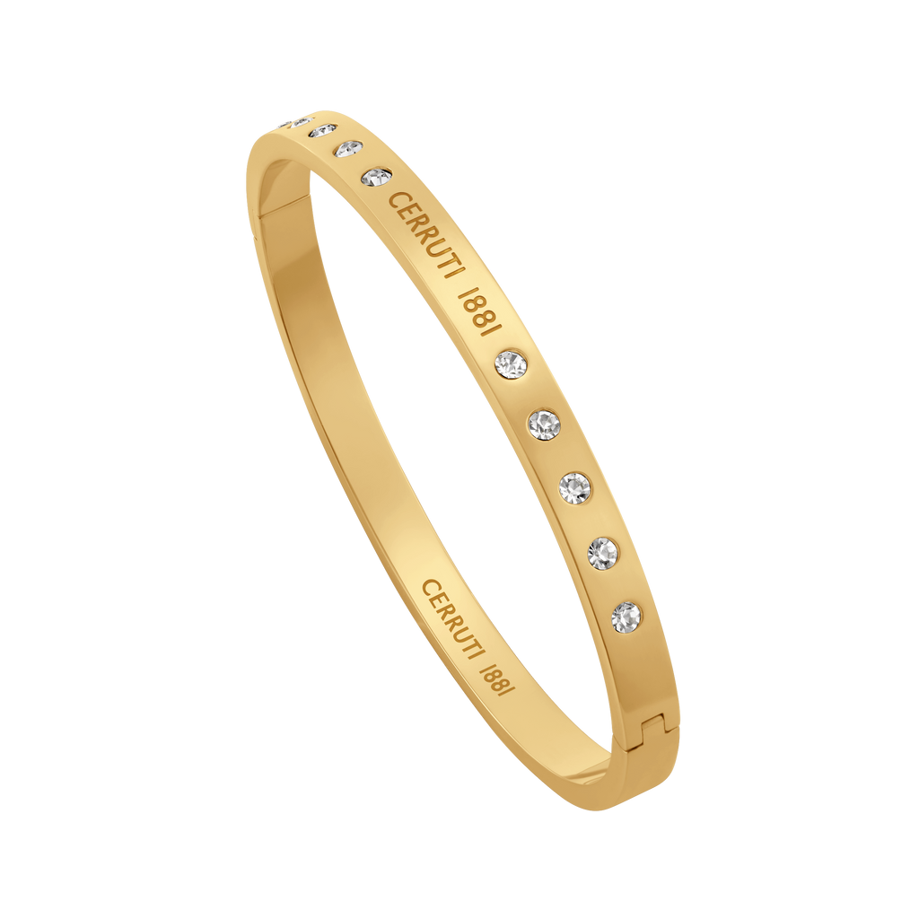 Cerruti Isadora Gold Plated Bangle with Central Cerruti Branding