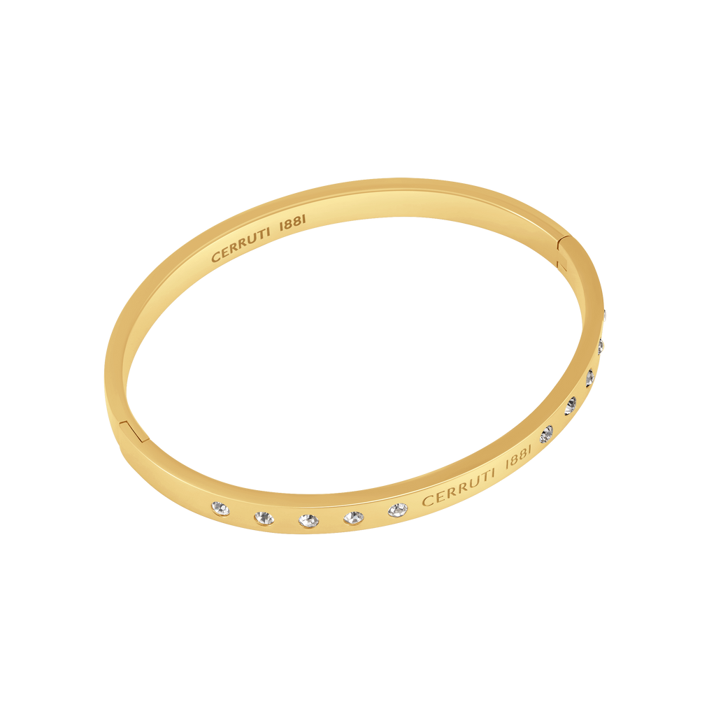 Cerruti Isadora Gold Plated Bangle with Central Cerruti Branding
