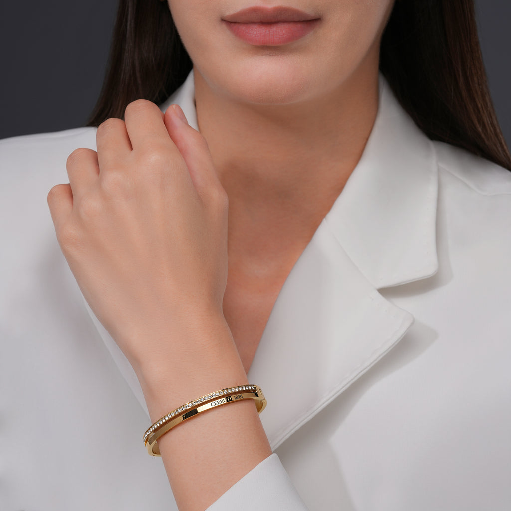 Cerruti Matilde Double Layer Gold Plated Bangle