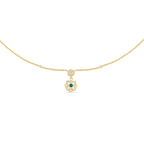OTTAVIA Malachite Floral Pendant Necklace