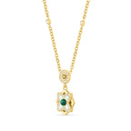 OTTAVIA Malachite Floral Pendant Necklace