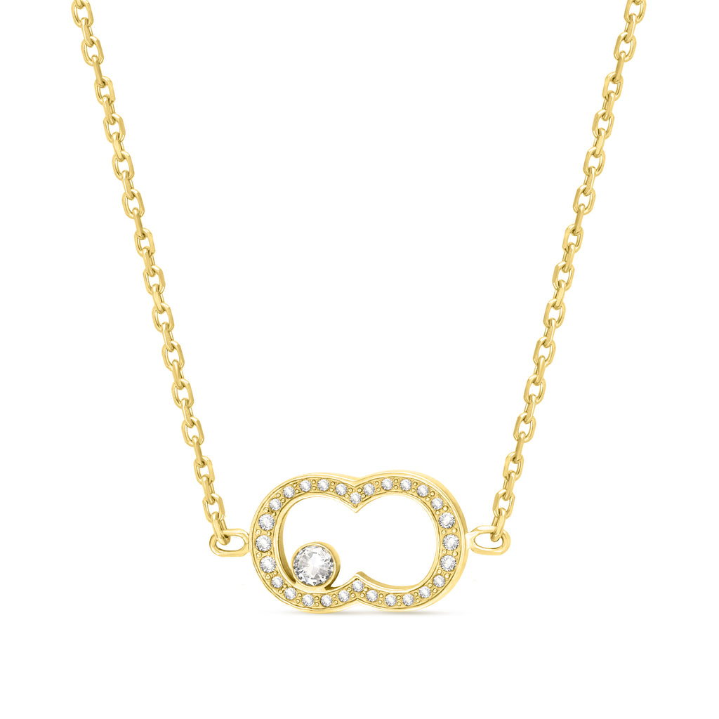BIANCA GP CRYSTALS WITH CENTER LOGO NECKLACE
