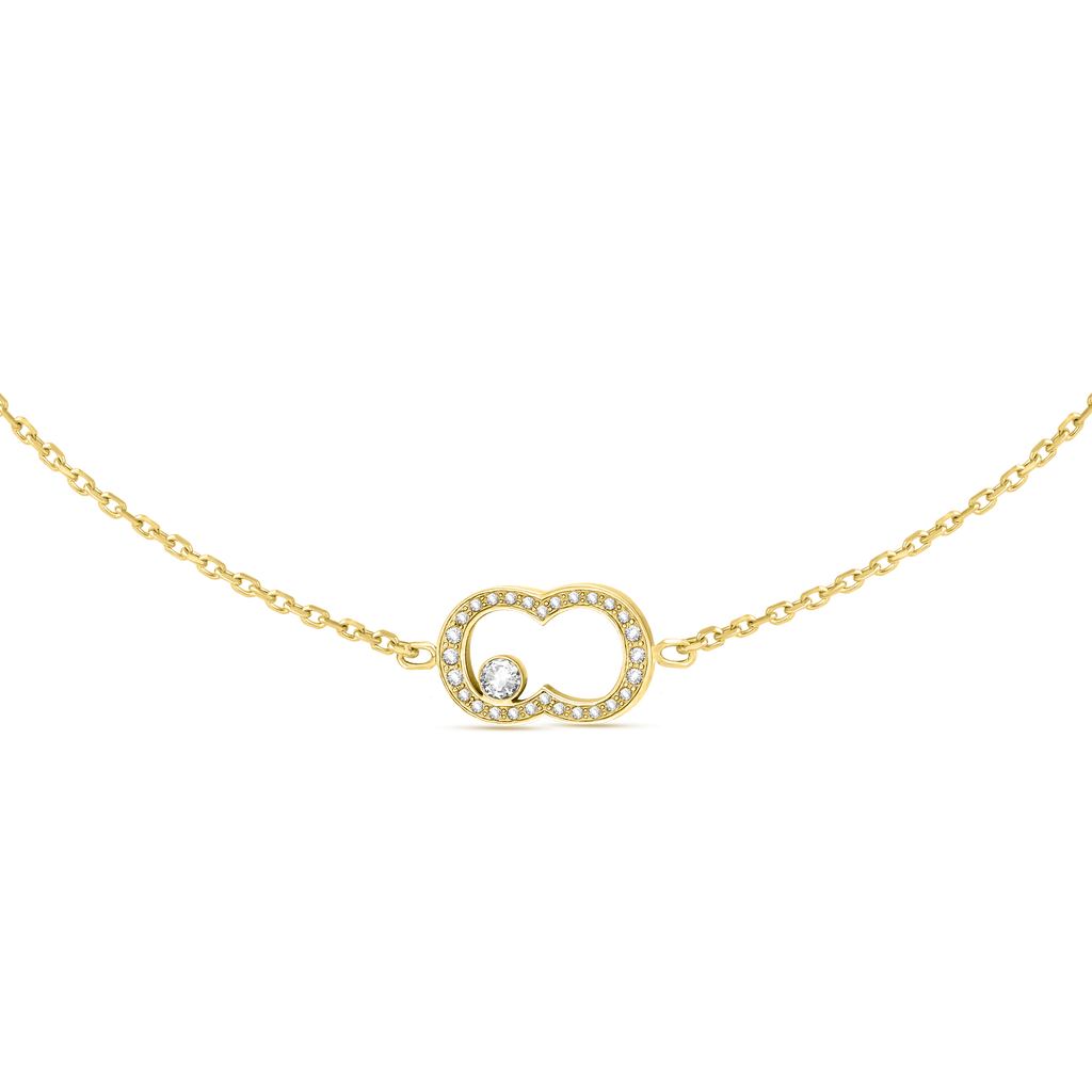 BIANCA GP CRYSTALS WITH CENTER LOGO NECKLACE