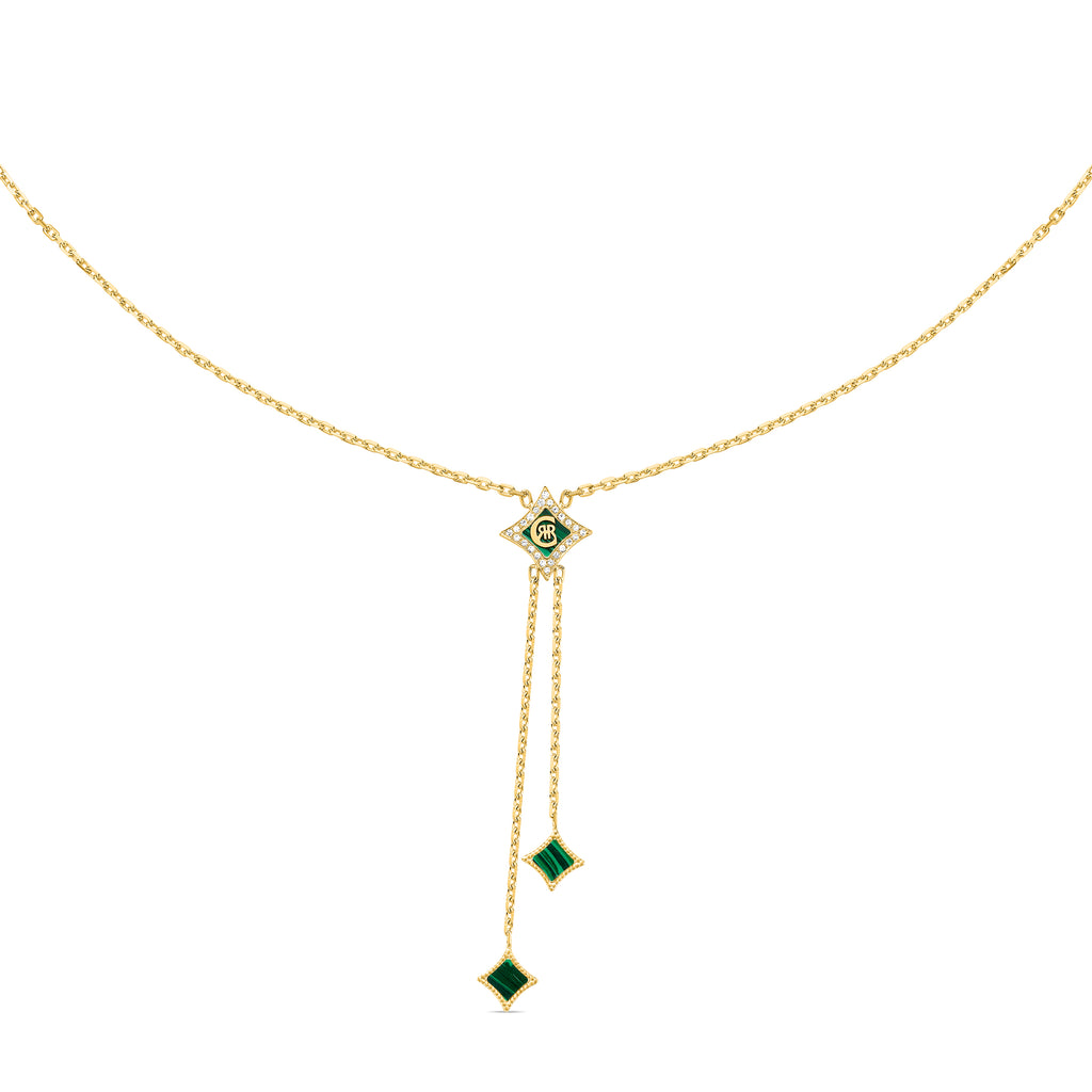 SILVIA Malachite Pendant Gold-Tone Necklace